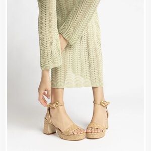 Larroude Dolly Verona Heel Sandal in Natural Raffia 6